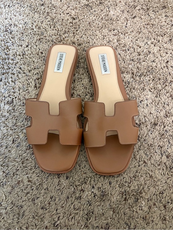 Steve Madden Shoes - Steve Madden Hadyn Cognac Leather Sandal, Brown, Women's Size 10